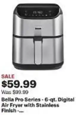 Best Buy Bella Pro Series - 6-qt. Digital Air Fryer with Stainless Finish.... offer