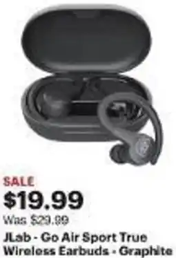 Best Buy JLab - Go Air Sport True Wireless Earbuds - Graphite offer
