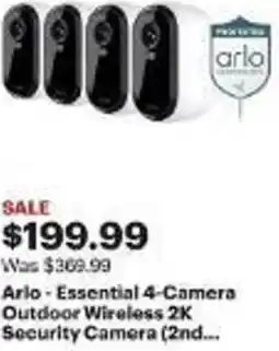 Best Buy Arlo - Essential 4-Camera Outdoor Wireless 2K Security Camera (2nd... offer