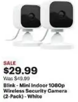 Best Buy Blink - Mini Indoor 1080p Wireless Security Camera (2-Pack) - White offer
