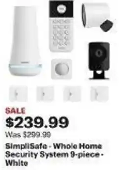 Best Buy SimpliSafe - Whole Home Security System 9-piece- White offer