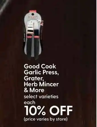 Hy-Vee Good Cook Garlic Press, Grater, Herb Mincer & More offer