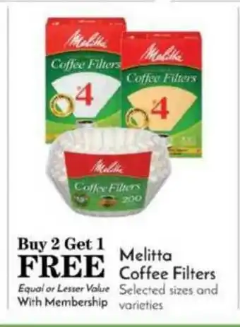 Pavilions Melitta Coffee Filters offer