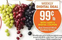 Mariano's Red, Green or Black Seedless Grapes offer