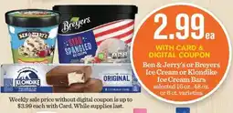 Mariano's Ben & Jerry's or Breyers Ice Cream or Klondike Ice Cream Bars offer