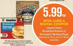 Mariano's Jimmy Dean Breakfast Entrée or Screamin' Sicilian Pizza selected 4-10 ct. or 17.7-25 oz. varieties offer