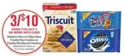 Mariano's Nabisco Oreo or Chips Ahoy Family Size Cookies or Family Size Snack Crackers offer