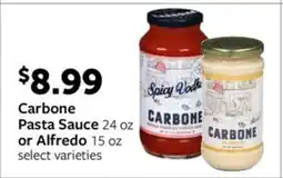 Fareway Carbone Pasta Sauce 24 oz or Alfredo 15 oz offer