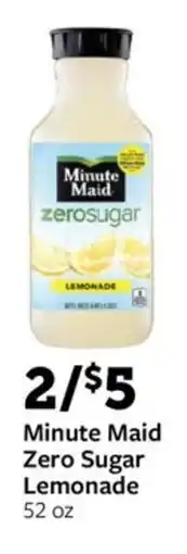 Fareway Minute Maid Zero Sugar Lemonade 52 oz offer