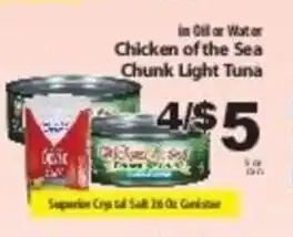 Fine Fare Chicken of the Sea Chunk Light Tuna offer