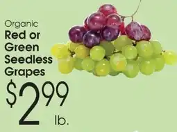 Family Fare Organic Red or Green Seedless Grapes offer