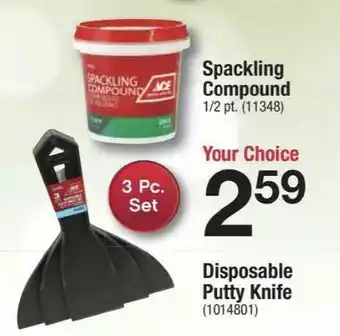 Ace Hardware Spackling Compound offer