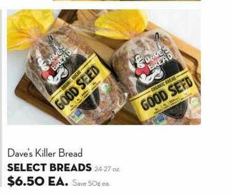 Bristol Farms Dave's Killer Bread offer