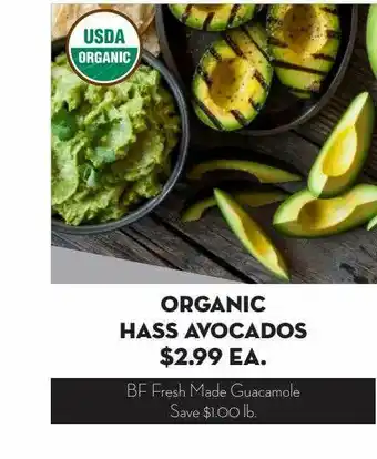 Bristol Farms Organic Hass Avocados offer