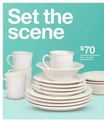 Target Threshold Woodbridge 16-pc Porcelain Dinnerware Set offer