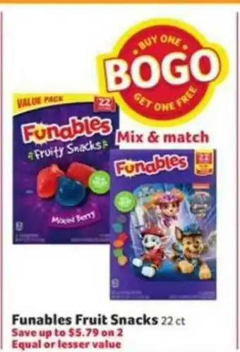 Winn Dixie Funable Fruit Snacks offer