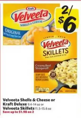Winn Dixie Velveeta Shells & Cheese Or Kraft Deluxe Velveeta Skillets offer
