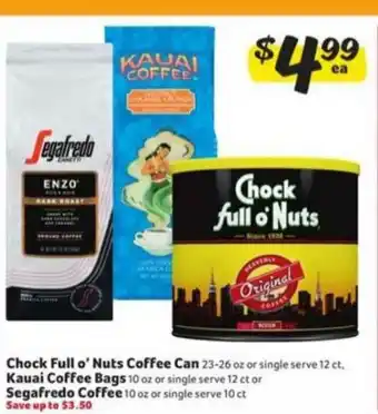 Winn Dixie Chock Full O'nuts Coffee Can Kauai Coffee Bags Segafredo Coffee offer