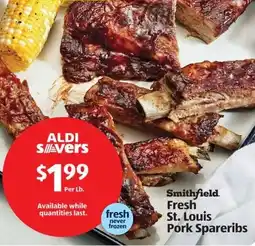 Aldi Smithfield. Fresh St. Louis Pork Spareribs offer