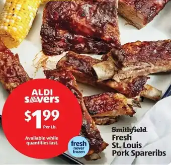 Aldi Smithfield. Fresh St. Louis Pork Spareribs offer