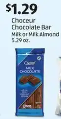Aldi Choceur Chocolate Bar Milk or Milk Almond 5.29 oz. offer