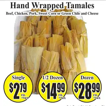 Baja Ranch Hand Wrapped Tamales offer