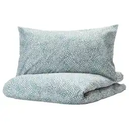 Ikea TrÄdkrassula Duvet cover and pillowcase(s), white/blue, Twin offer