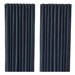 Ikea Sanela Room darkening curtains, 1 pair, dark blue, 55x118 offer