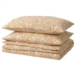 Ikea JÄttevallmo Duvet cover and pillowcase(s), yellow/white, King offer