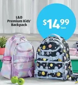 Aldi L&D Premium Kids' Backpack offer