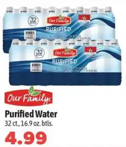 Harding's Markets Our Family Purified Water 32 ct., 16.9 oz. btls. offer