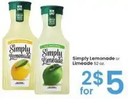 Albertsons Simply Limeade Limeade 52 oz. offer