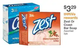 Kinney Drugs Zest Or Coast Bar Soap Assorted offer