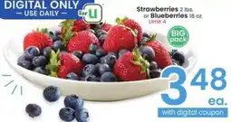 Albertsons Strawberries 2 lbs. or Blueberries 18 oz. Limit 4 offer