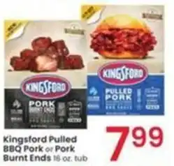 Albertsons Kingsford Pulled BBQ Pork or Pork Burnt Ends 16 oz. tub offer