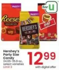 Albertsons Hershey's Party Size Candy 24.05-35.9 oz. select varieties Limit 3 offer
