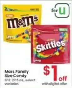 Albertsons Mars Family Size Candy 172-27.5 oz, select varieties offer