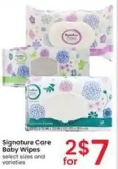 Albertsons Signature Care Baby Wipes select sizes and varieties offer