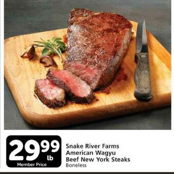 Pavilions Snake River Farms American Wagyu Beef New York Steaks offer