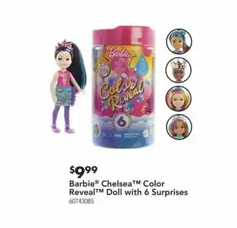 Nebraska Furniture Mart Barbie Chelsea Color Reveal Doll With 6 Surprises offer