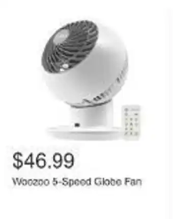 Costco Woozoo 5-Speed Globe Fan offer