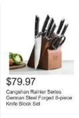 Costco Cangshan Rainier Series German Steel Forged 8-piece Knife Block Set offer