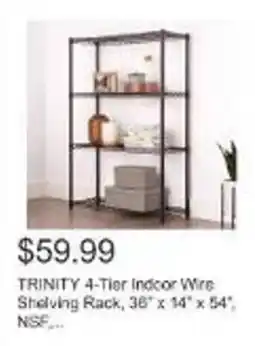 Costco TRINITY 4-Tier Indoor Wire Shelving Rack, 36" x 14" x 54", offer