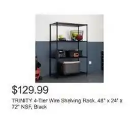 Costco TRINITY 4-Tier Wire Shelving Rack 48" x 24" x 72 NSF, Black offer