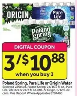 Stop&Shop Poland Spring, Pure Life or Origin Water offer