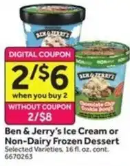 Stop&Shop Ben & Jerry's Ice Cream or Non-Dairy Frozen Dessert offer