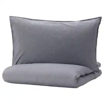 Ikea Kopparblad Duvet cover and pillowcase(s), dark blue, Twin offer