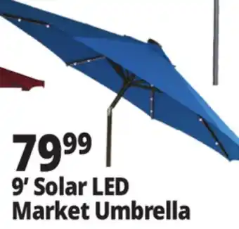 Ocean State Job Lot 9' Aluminum Market Umbrella with Solar LED Lights offer