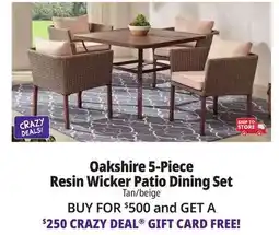 Ocean State Job Lot StyleWell Oakshire 5-Piece Resin Wicker Patio Dining Set Tan offer