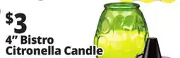Ocean State Job Lot Citronella 4 Glass Table Candle offer